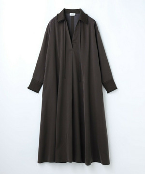 【MOGA】フィブリルサテンフレアワンピース 詳細画像 ブラウン 2