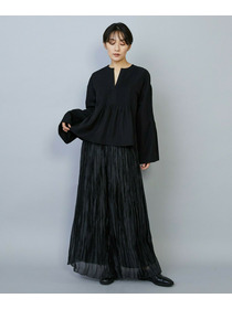 【MOGA】ソフトグログランピンタックブラウス 詳細画像 ブラック 2