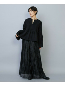 【MOGA】ソフトグログランピンタックブラウス 詳細画像 ブラック 3