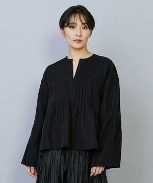 【MOGA】ソフトグログランピンタックブラウス 詳細画像 ブラック 1