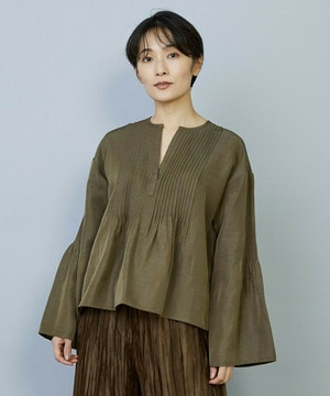 【MOGA】ソフトグログランピンタックブラウス 詳細画像 カーキ 1