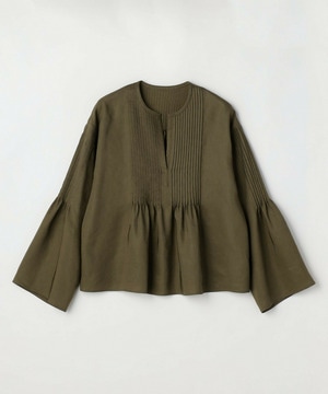 【MOGA】ソフトグログランピンタックブラウス 詳細画像 カーキ 2