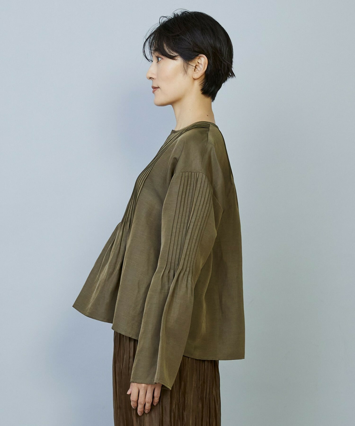 【MOGA】ソフトグログランピンタックブラウス 詳細画像 ブラック 20