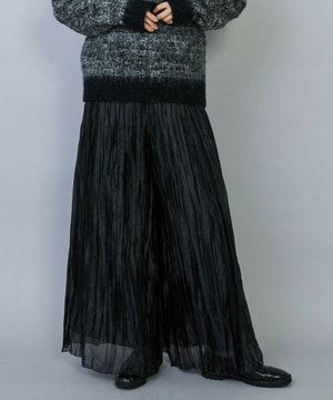 【MOGA】グローオーガンジーランダムプリーツパンツ 詳細画像 ブラック 1