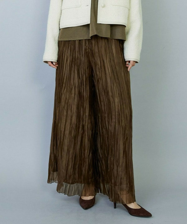 【MOGA】グローオーガンジーランダムプリーツパンツ