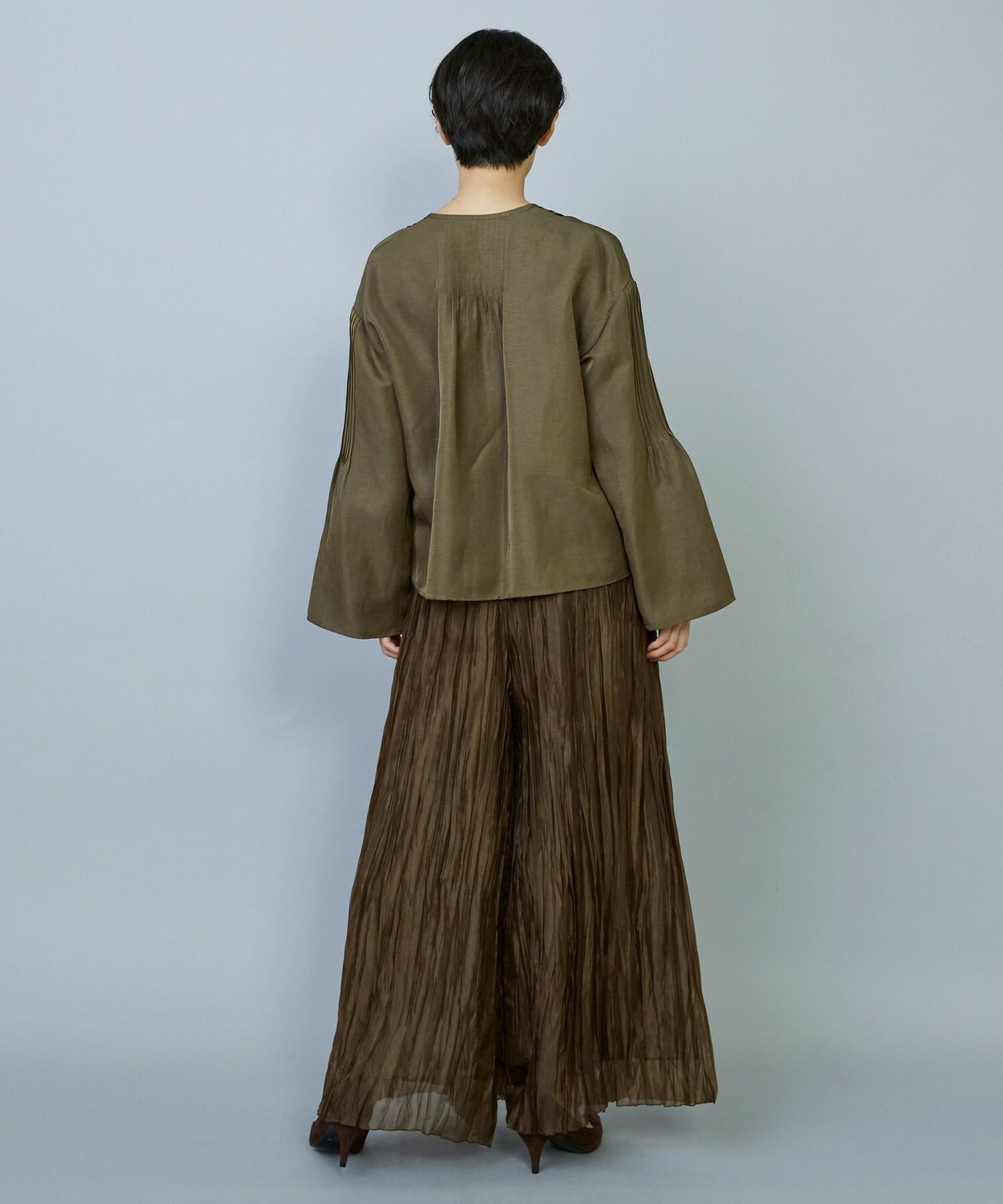 【MOGA】グローオーガンジーランダムプリーツパンツ 詳細画像 ブラック 14