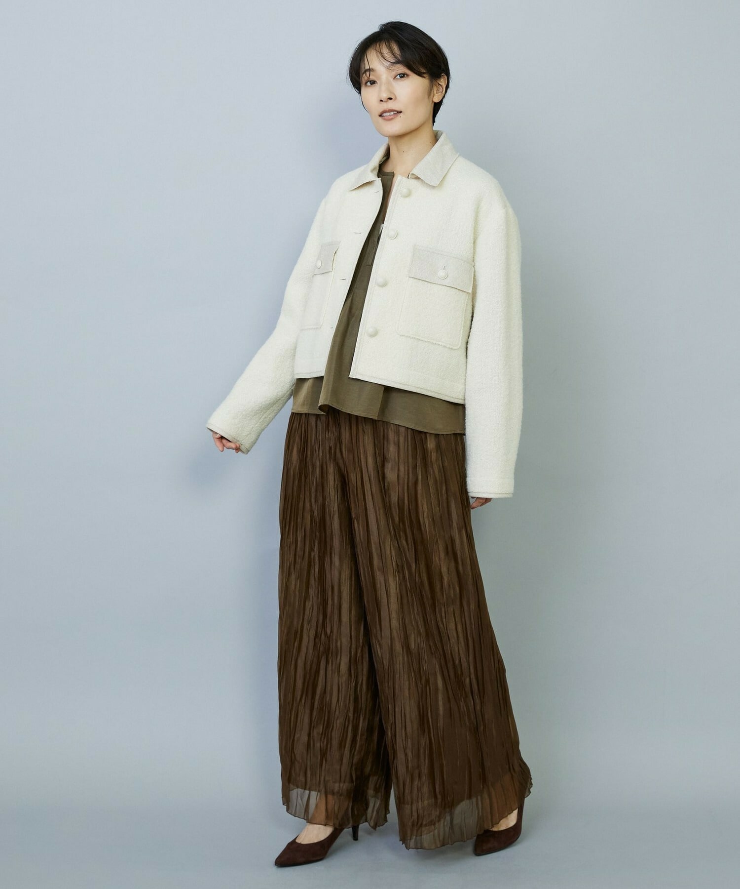 【MOGA】グローオーガンジーランダムプリーツパンツ 詳細画像 ブラック 17