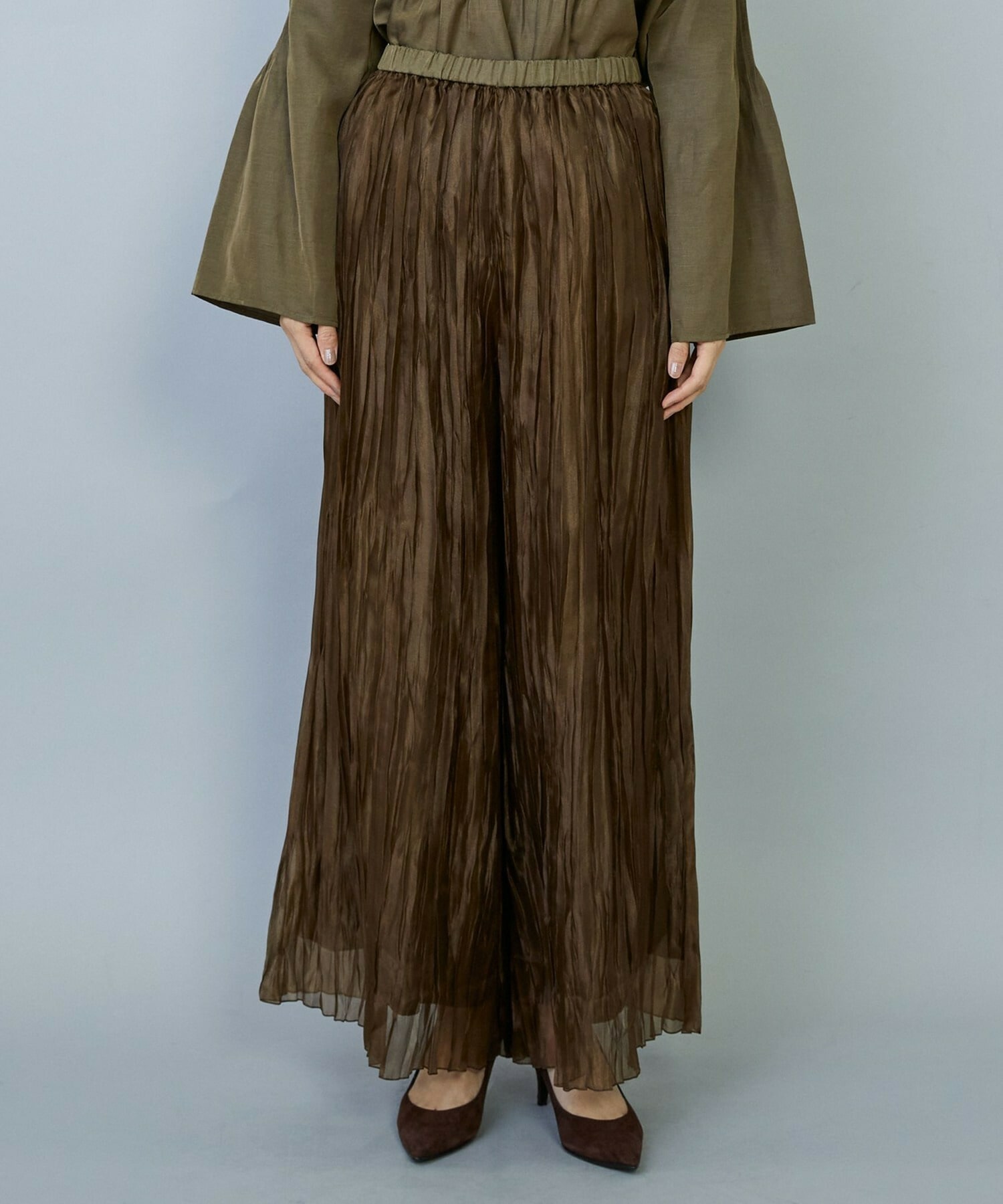 【MOGA】グローオーガンジーランダムプリーツパンツ 詳細画像 ブラック 20