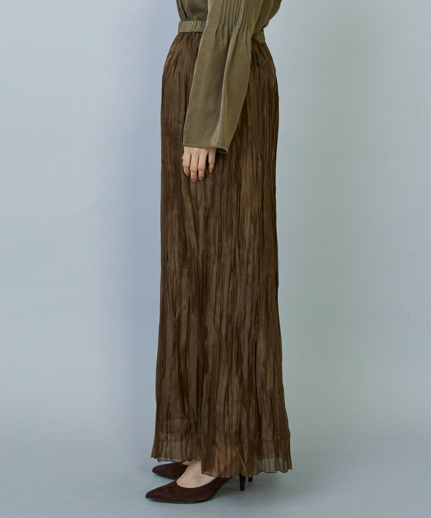 【MOGA】グローオーガンジーランダムプリーツパンツ 詳細画像 ブラック 21