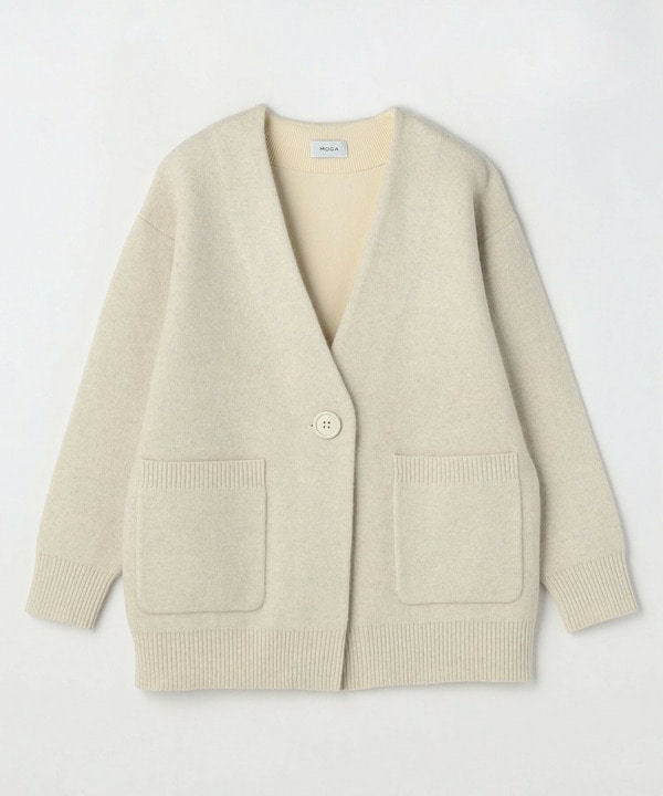 ラクーンダブルフェイスジャケットライクカーディガン 詳細画像 アイボリー 2