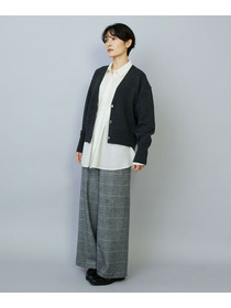 【MOGA】WOOLEN×AMOSSA Vネック配色カーディガン 詳細画像 ブルー系その他 11