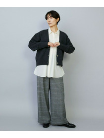 【MOGA】WOOLEN×AMOSSA Vネック配色カーディガン 詳細画像 ブルー系その他 19