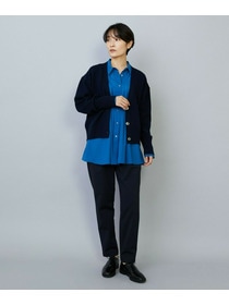 【MOGA】WOOLEN×AMOSSA Vネック配色カーディガン 詳細画像 ブルー系その他 2