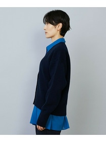 【MOGA】WOOLEN×AMOSSA Vネック配色カーディガン 詳細画像 ブルー系その他 21