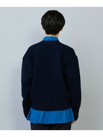 【MOGA】WOOLEN×AMOSSA Vネック配色カーディガン 詳細画像 ブルー系その他 22