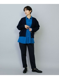 【MOGA】WOOLEN×AMOSSA Vネック配色カーディガン 詳細画像 ブルー系その他 3