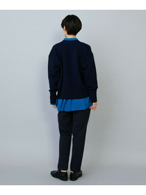 【MOGA】WOOLEN×AMOSSA Vネック配色カーディガン 詳細画像 ブルー系その他 5