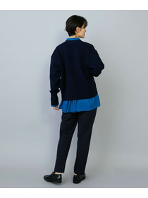 【MOGA】WOOLEN×AMOSSA Vネック配色カーディガン 詳細画像 ブルー系その他 6