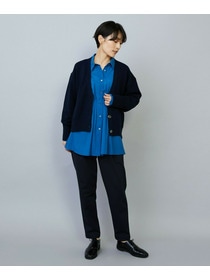 【MOGA】WOOLEN×AMOSSA Vネック配色カーディガン 詳細画像 ブルー系その他 8