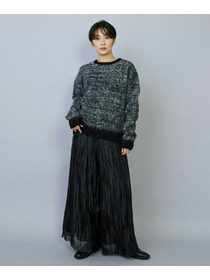 【MOGA】アルパカ起毛コントラストニット 詳細画像 ブラック系その他 1