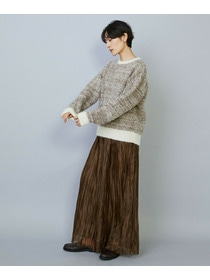 【MOGA】アルパカ起毛コントラストニット 詳細画像 ブラック系その他 15