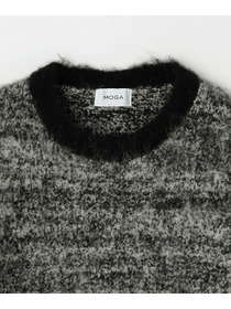 【MOGA】アルパカ起毛コントラストニット 詳細画像 ブラック系その他 26
