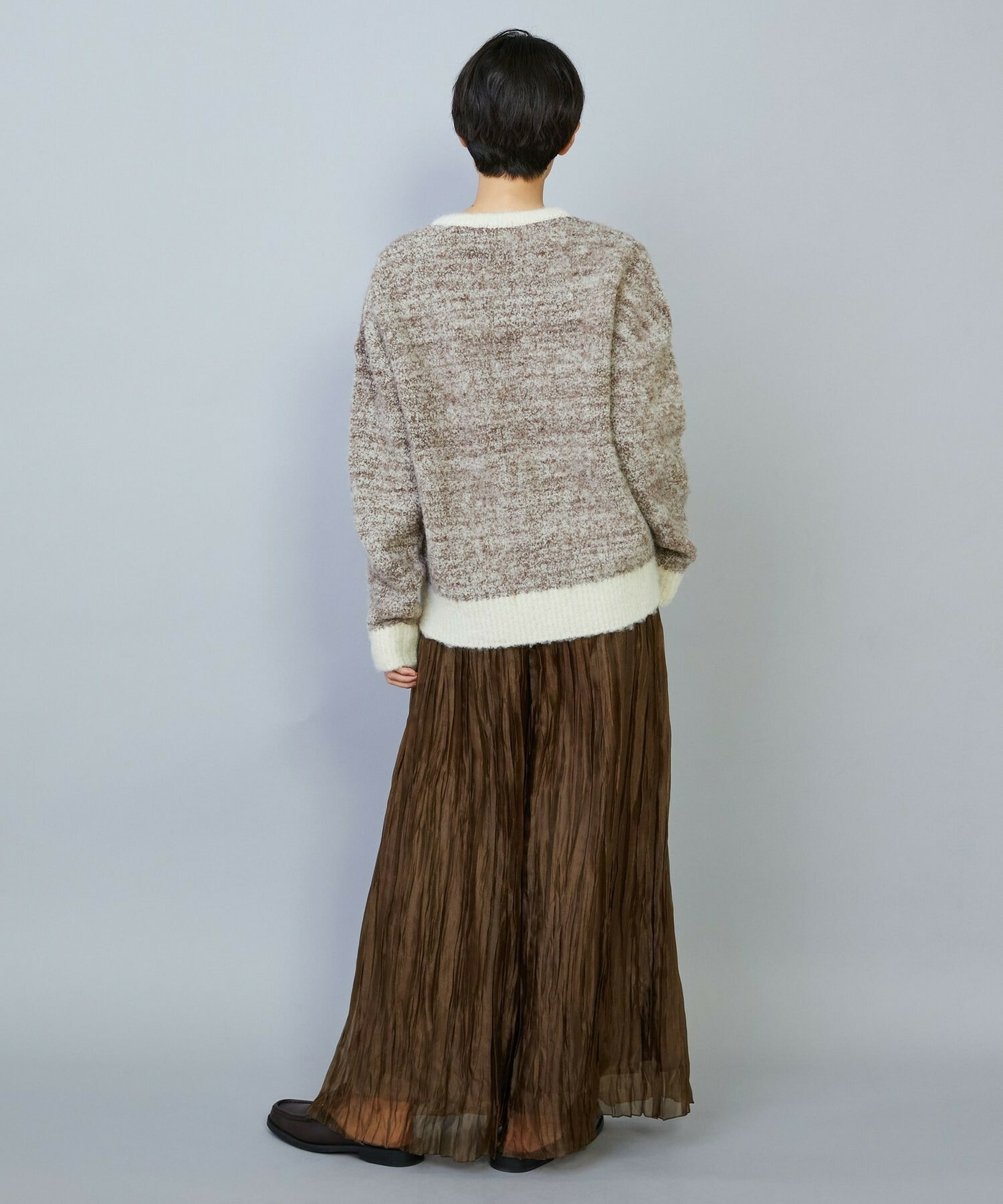 【MOGA】アルパカ起毛コントラストニット 詳細画像 ブラック系その他 18