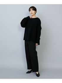 【MOGA】WOOLEN×AMOSSA ドルマンスリーブ配色ニット 詳細画像 ブラック系その他 2