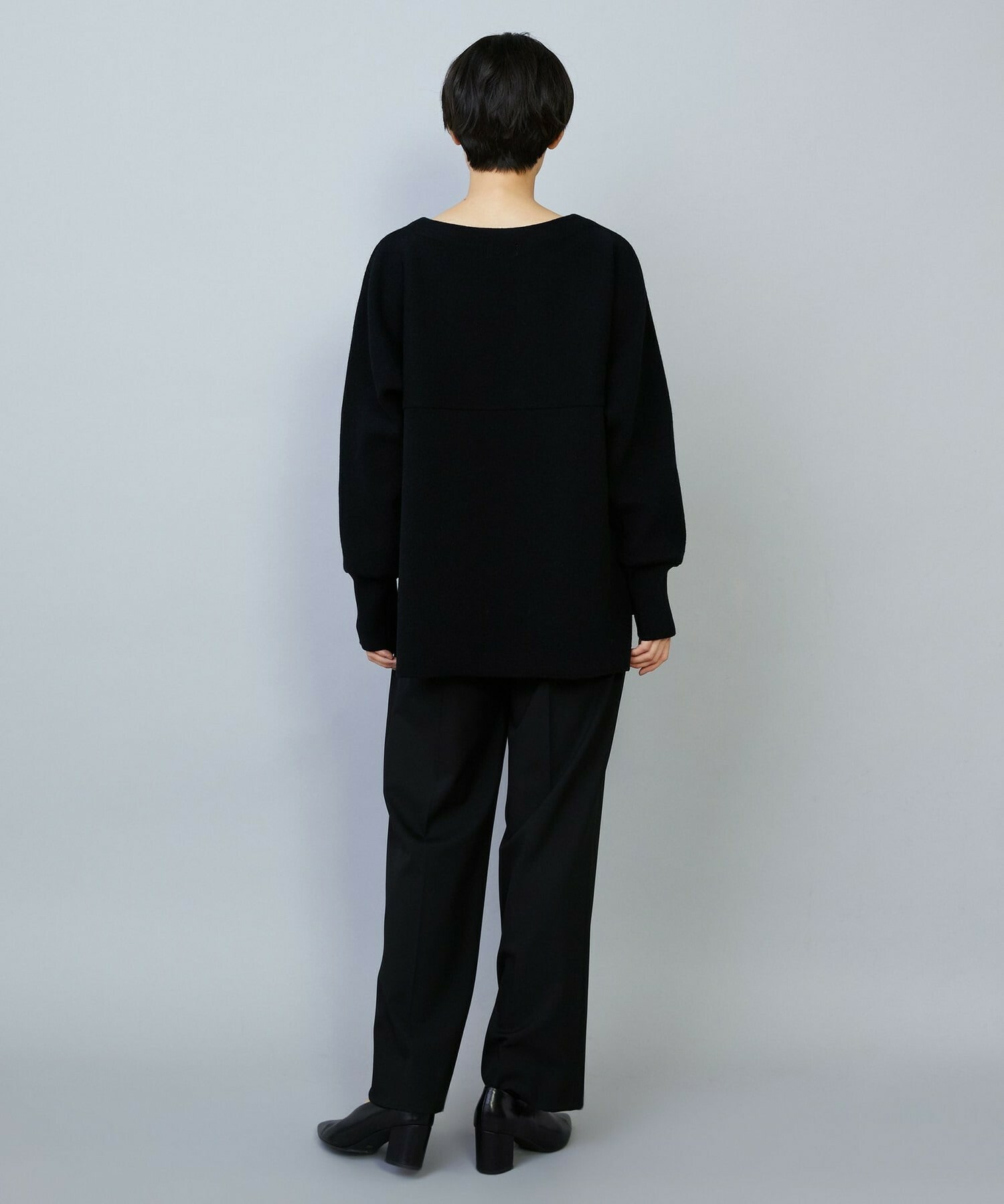 【MOGA】WOOLEN×AMOSSA ドルマンスリーブ配色ニット 詳細画像 ブラック系その他 4