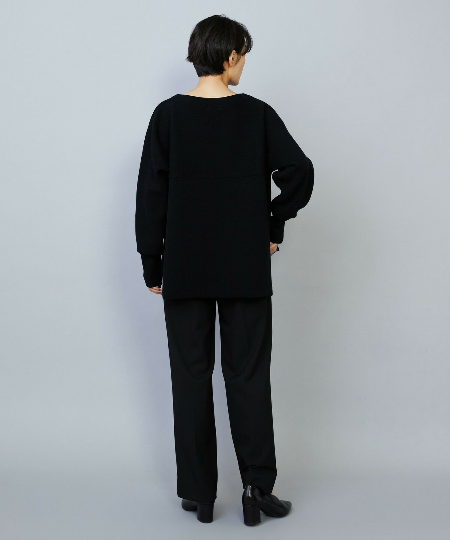 【MOGA】WOOLEN×AMOSSA ドルマンスリーブ配色ニット 詳細画像 ブラック系その他 5