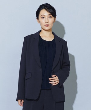 【wb】wb トリアセドライジョーゼットテーラードジャケット 詳細画像 ダークネイビー 1