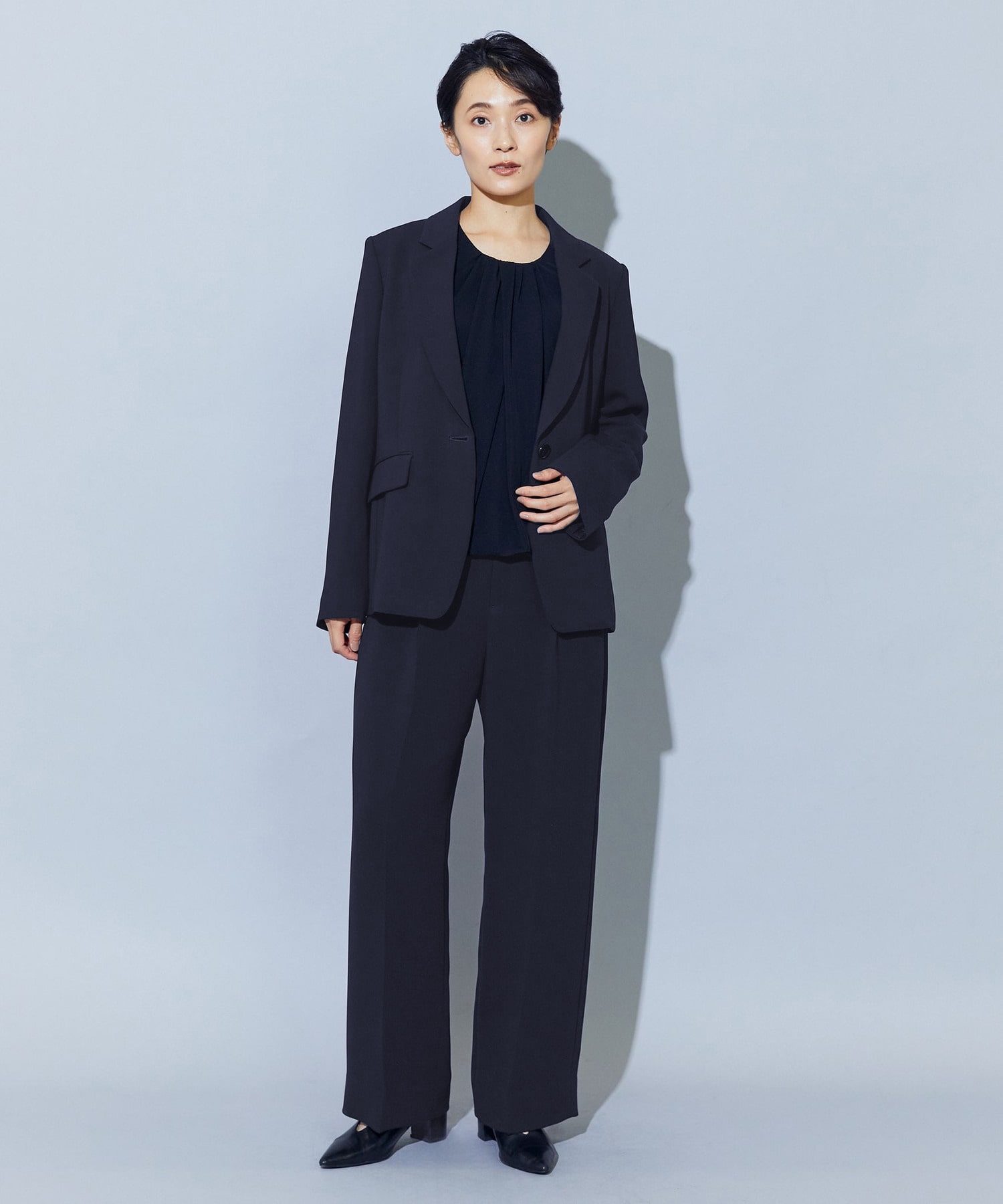 【wb】wb トリアセドライジョーゼットストレートセミワイドパンツ 詳細画像 ベージュ 17