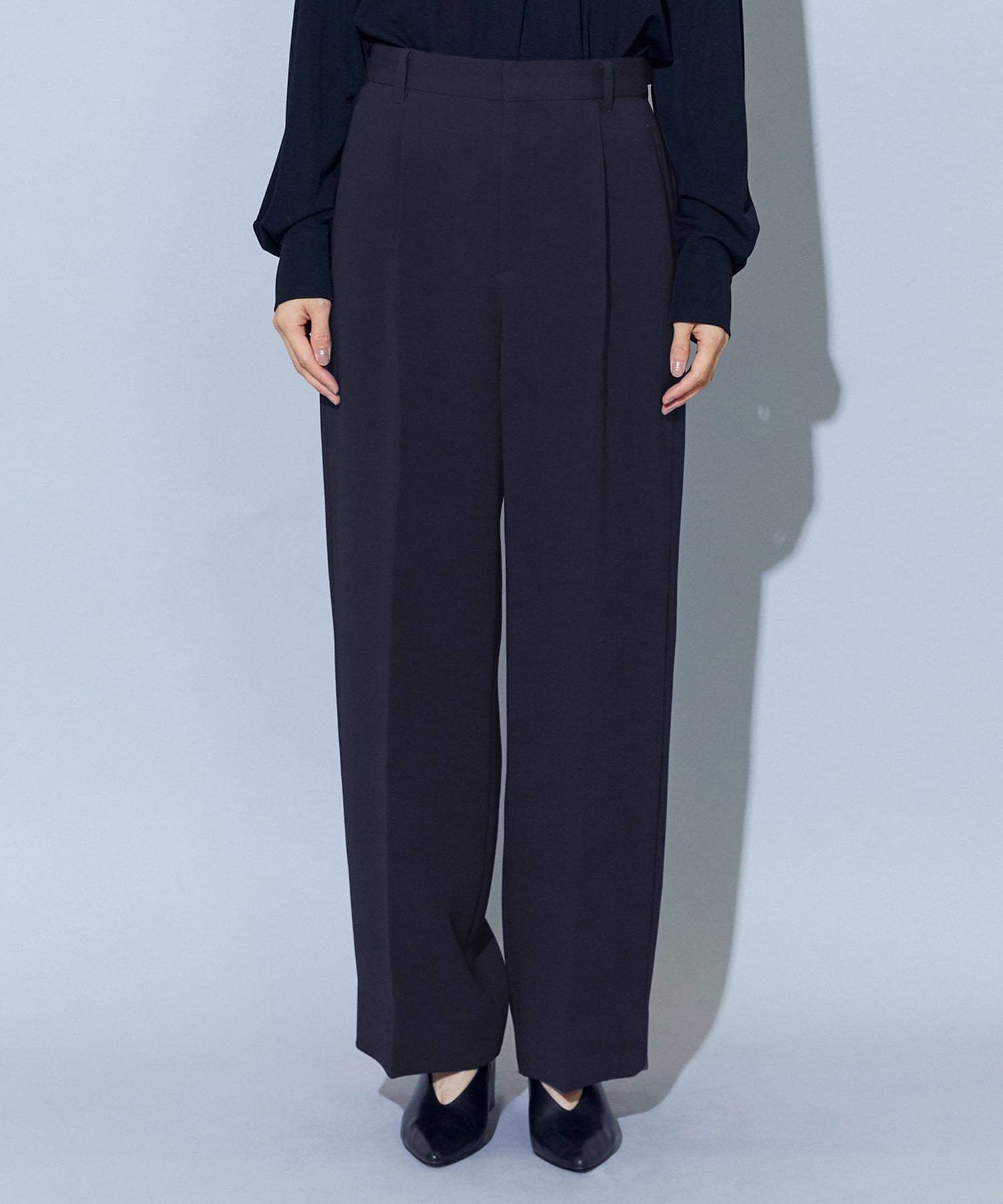 【wb】wb トリアセドライジョーゼットストレートセミワイドパンツ 詳細画像 ベージュ 19