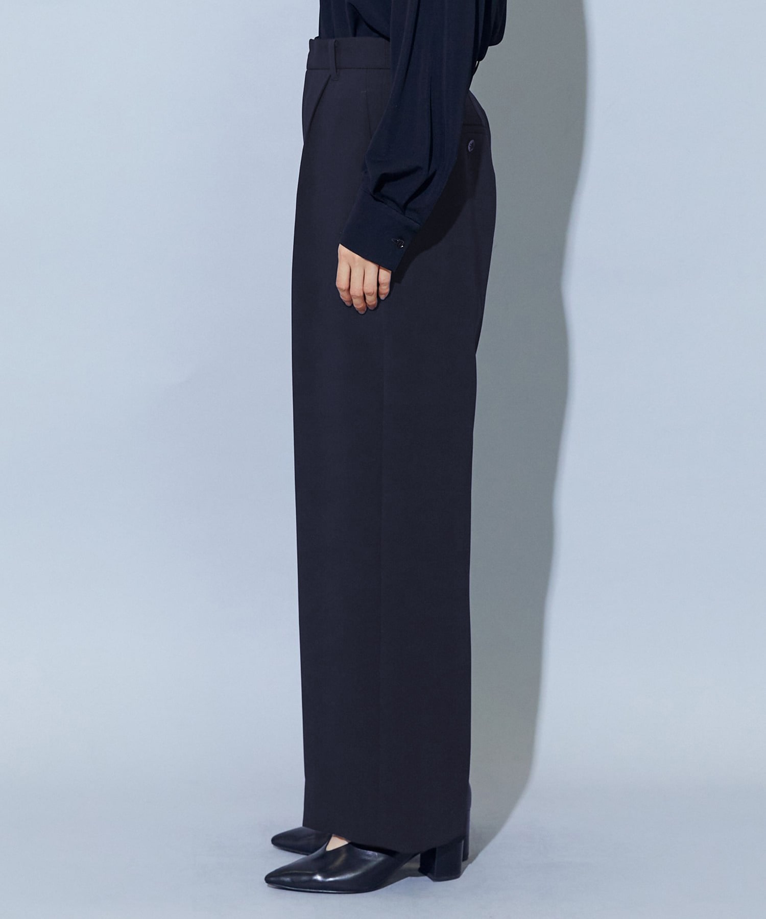 【wb】wb トリアセドライジョーゼットストレートセミワイドパンツ 詳細画像 ベージュ 20