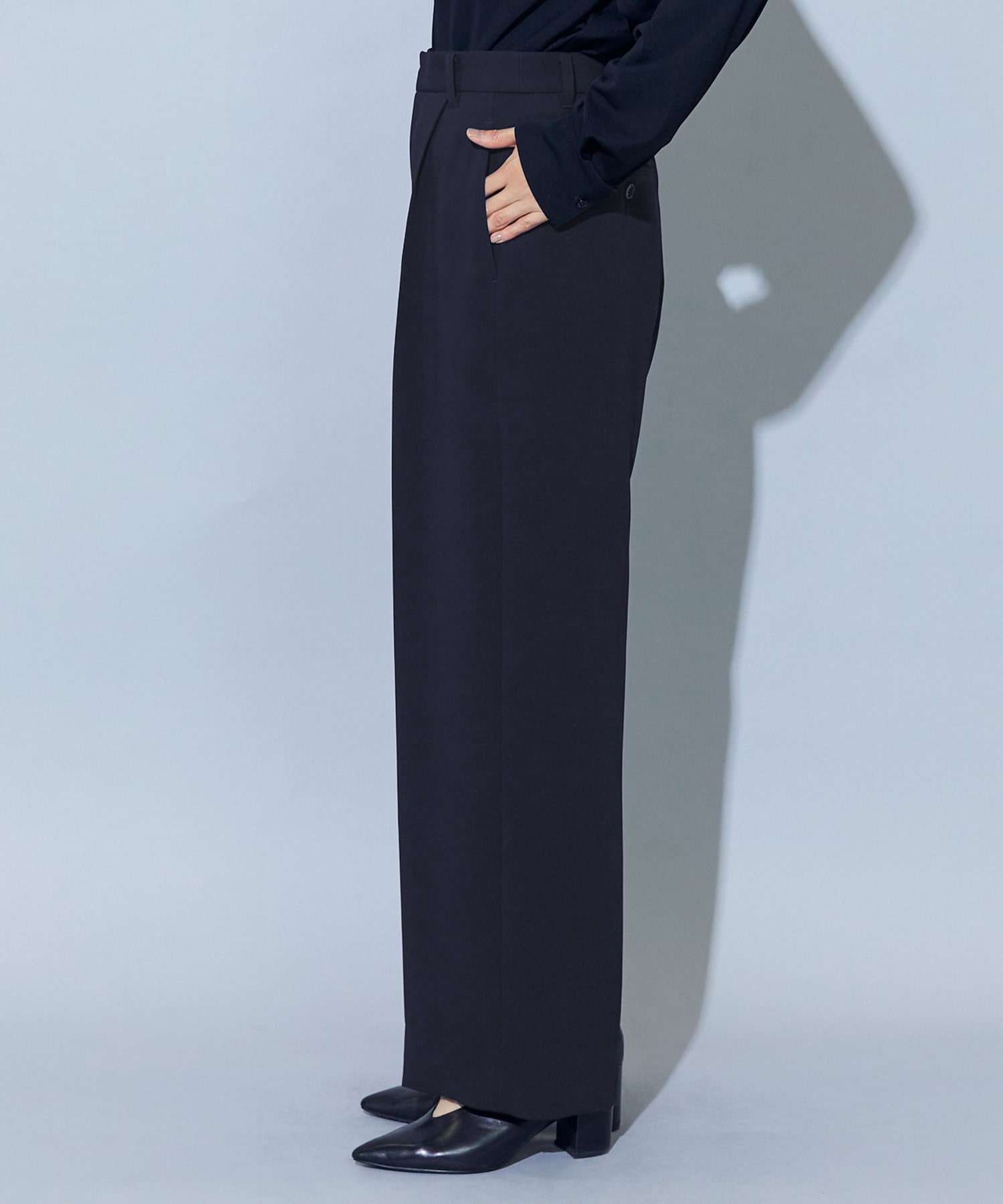 【wb】wb トリアセドライジョーゼットストレートセミワイドパンツ 詳細画像 ベージュ 21