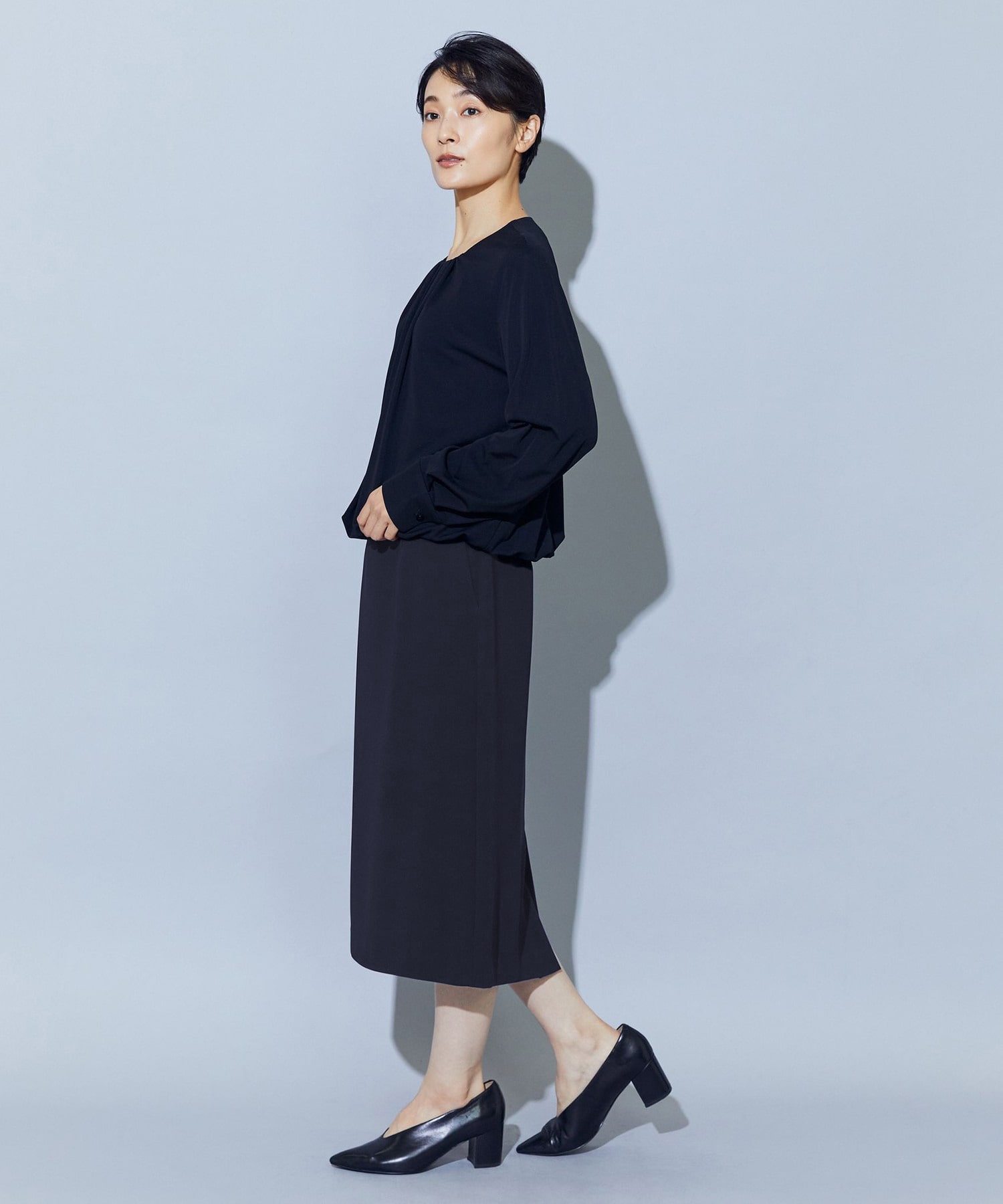 【wb】wb トリアセドライジョーゼットストレートタイトスカート 詳細画像 ベージュ 12