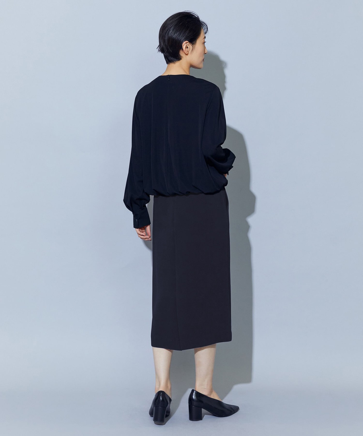 【wb】wb トリアセドライジョーゼットストレートタイトスカート 詳細画像 ベージュ 15