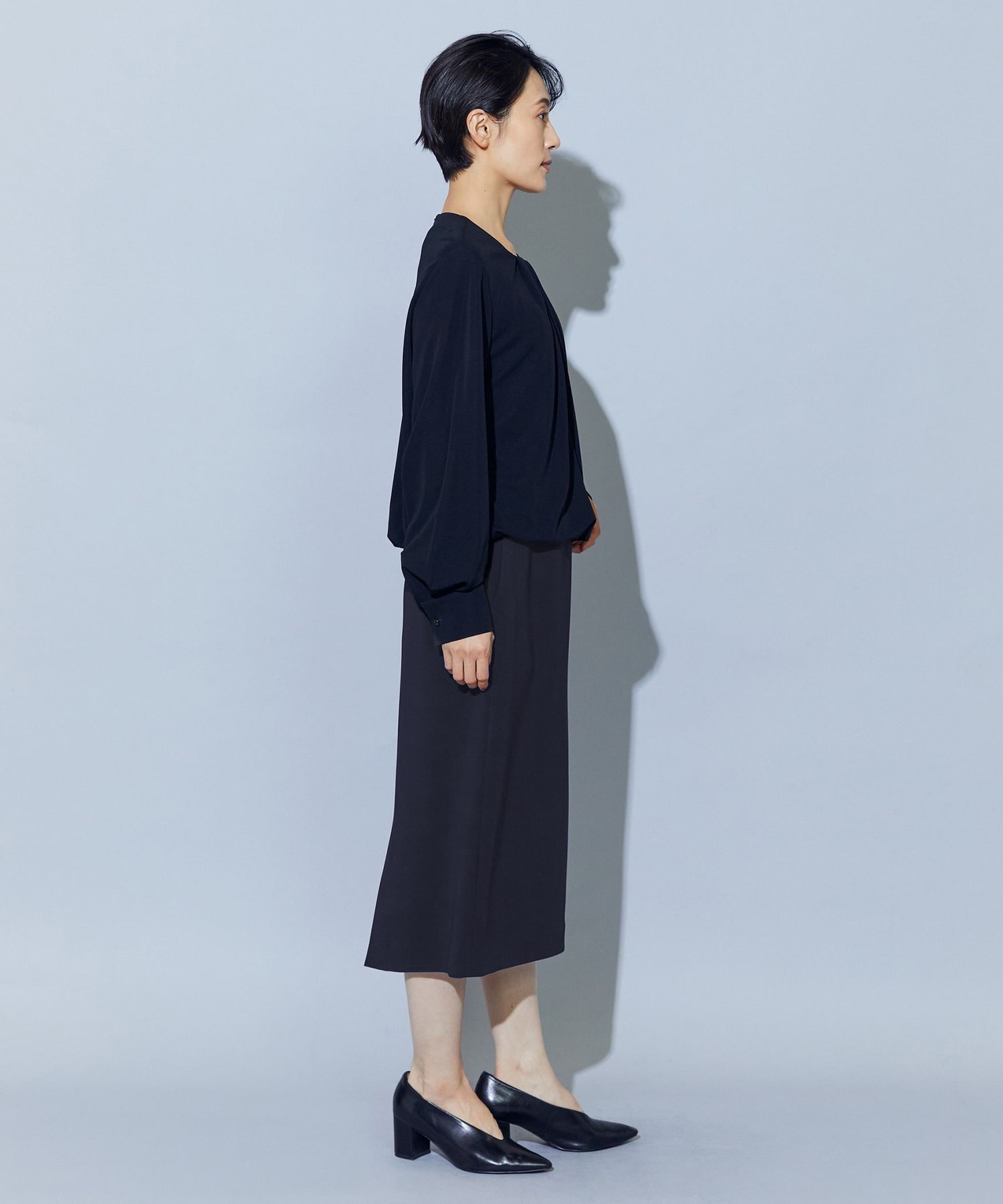 【wb】wb トリアセドライジョーゼットストレートタイトスカート 詳細画像 ベージュ 16