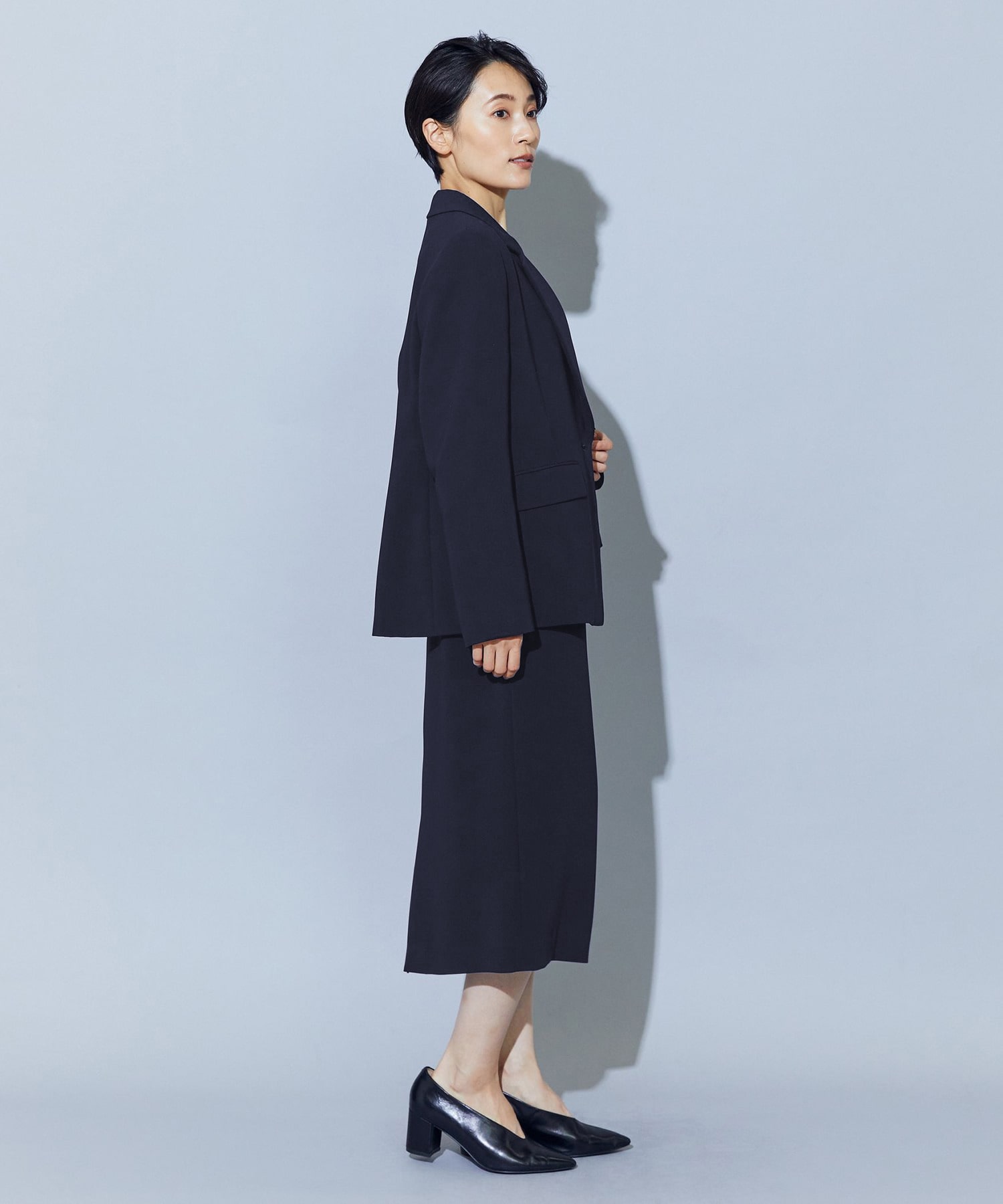 【wb】wb トリアセドライジョーゼットストレートタイトスカート 詳細画像 ベージュ 8