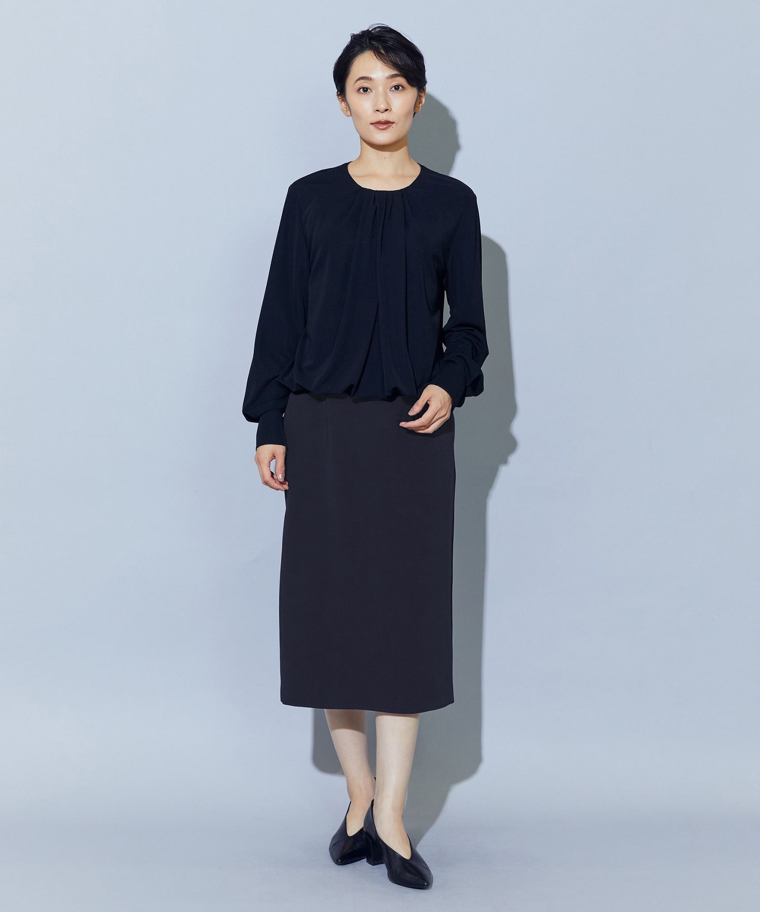 【wb】wb トリアセドライジョーゼットストレートタイトスカート 詳細画像 ベージュ 9