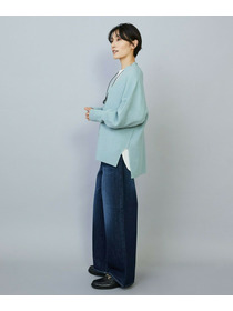 【MOGA】クーマラム鹿の子編みVネックカーディガン 詳細画像 グリーン系その他 13