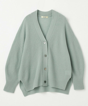 【MOGA】クーマラム鹿の子編みVネックカーディガン 詳細画像 グリーン系その他 2