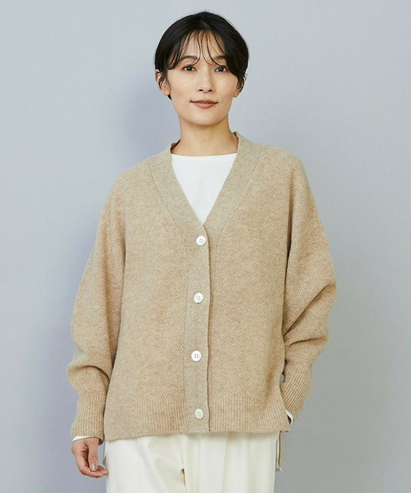 【MOGA】クーマラム鹿の子編みVネックカーディガン