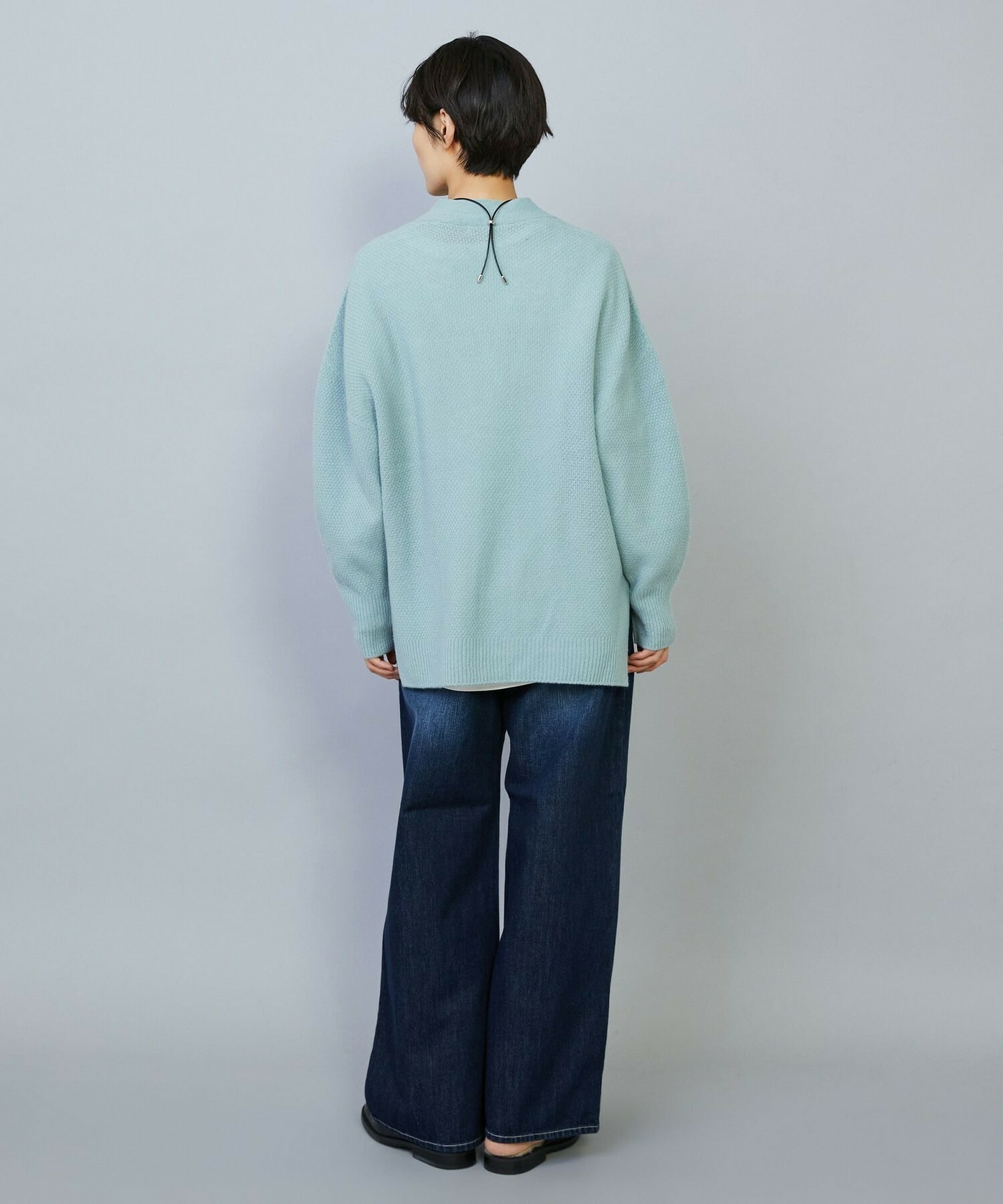 【MOGA】クーマラム鹿の子編みVネックカーディガン 詳細画像 グリーン系その他 14