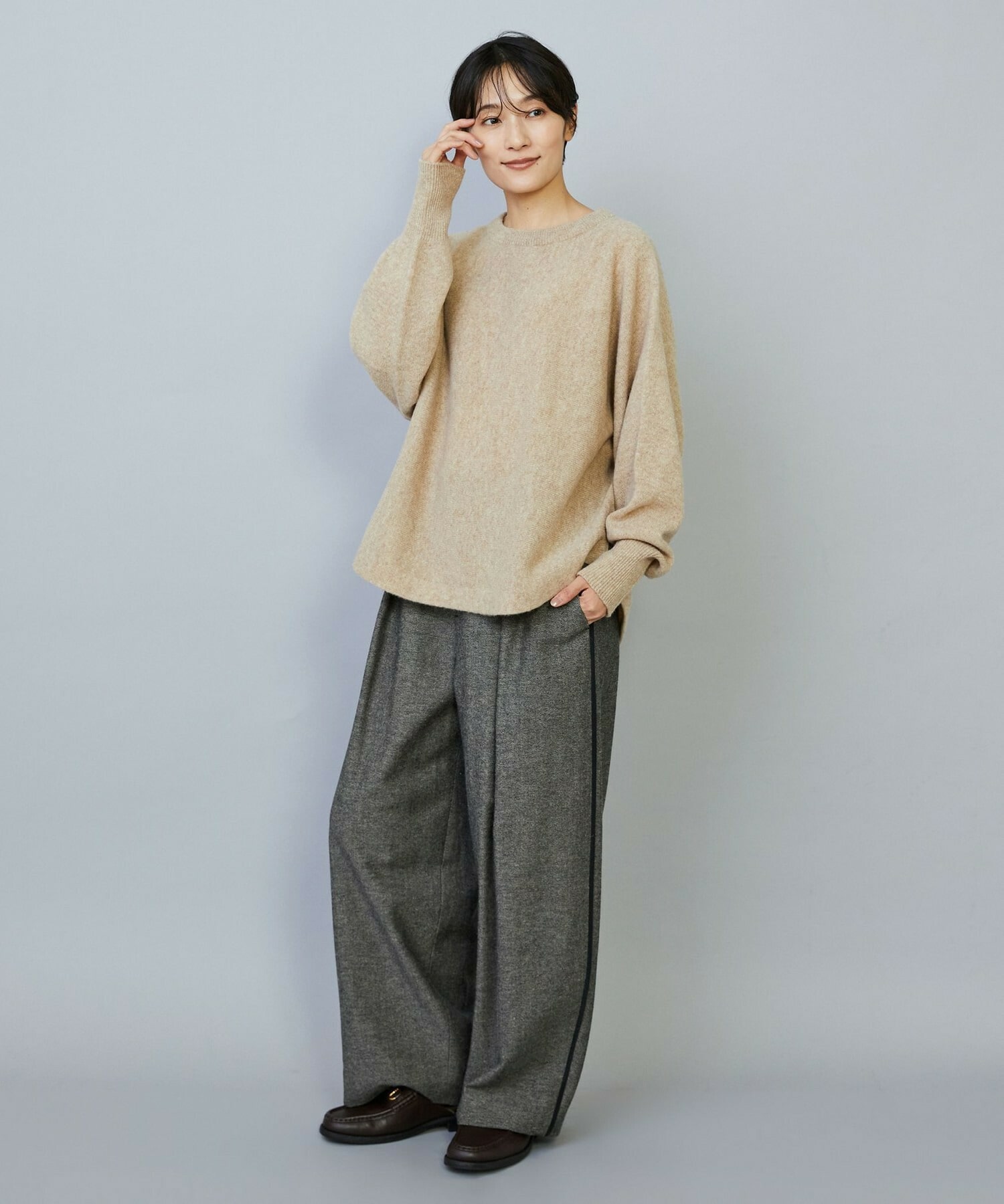 【MOGA】クーマラムラウンドネックニット 詳細画像 グレー 13