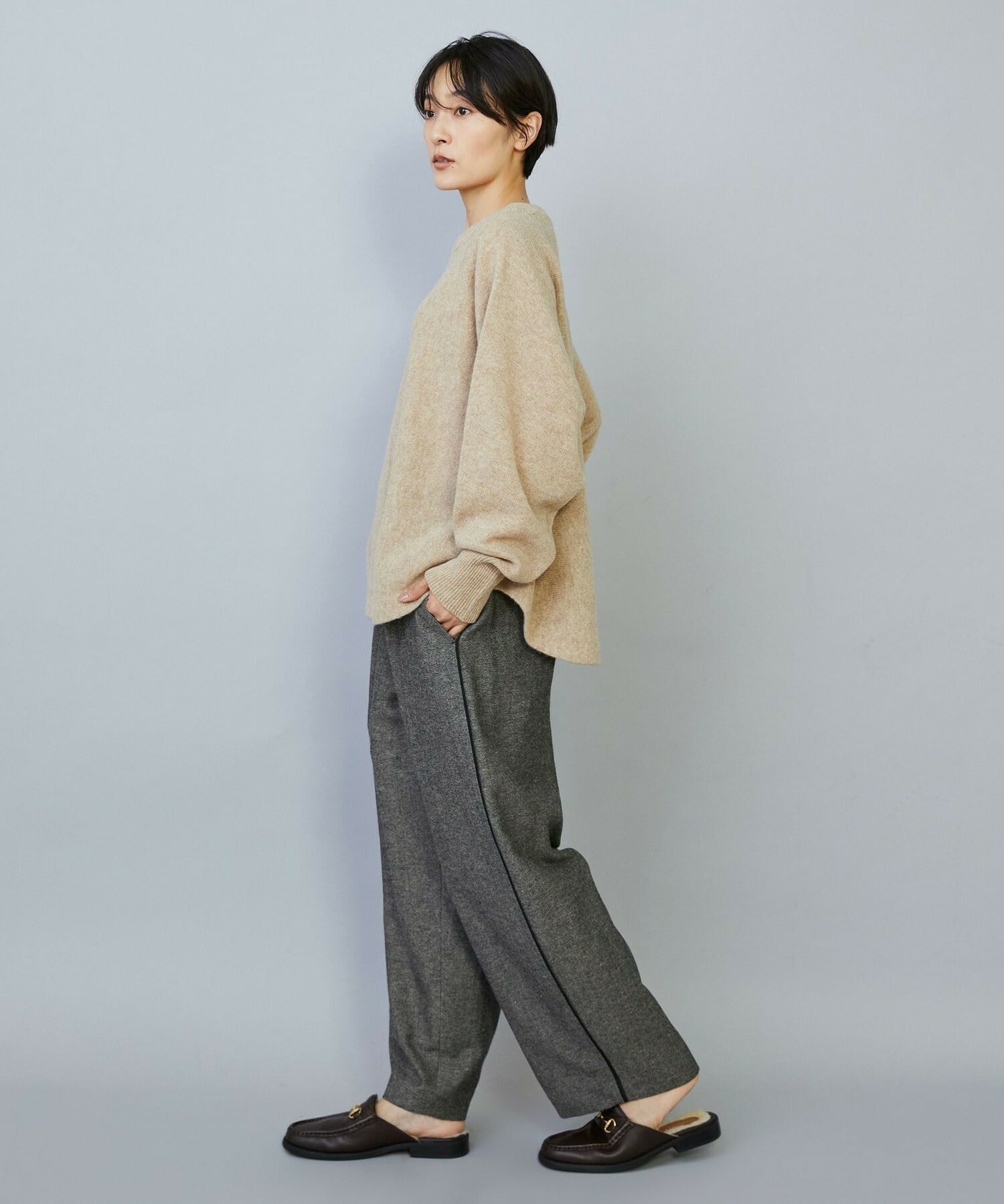 【MOGA】クーマラムラウンドネックニット 詳細画像 グレー 14