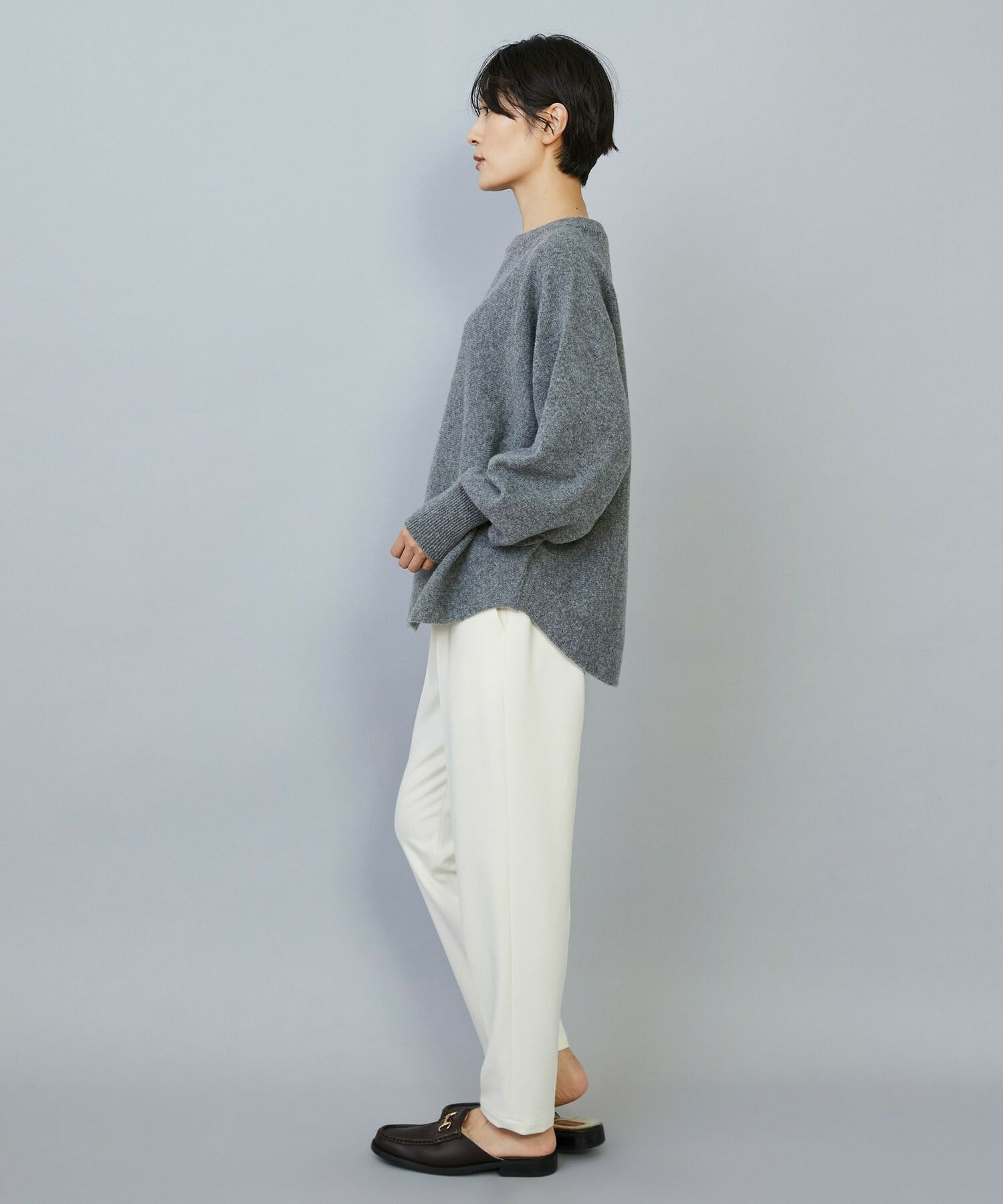 【MOGA】クーマラムラウンドネックニット 詳細画像 グレー 6