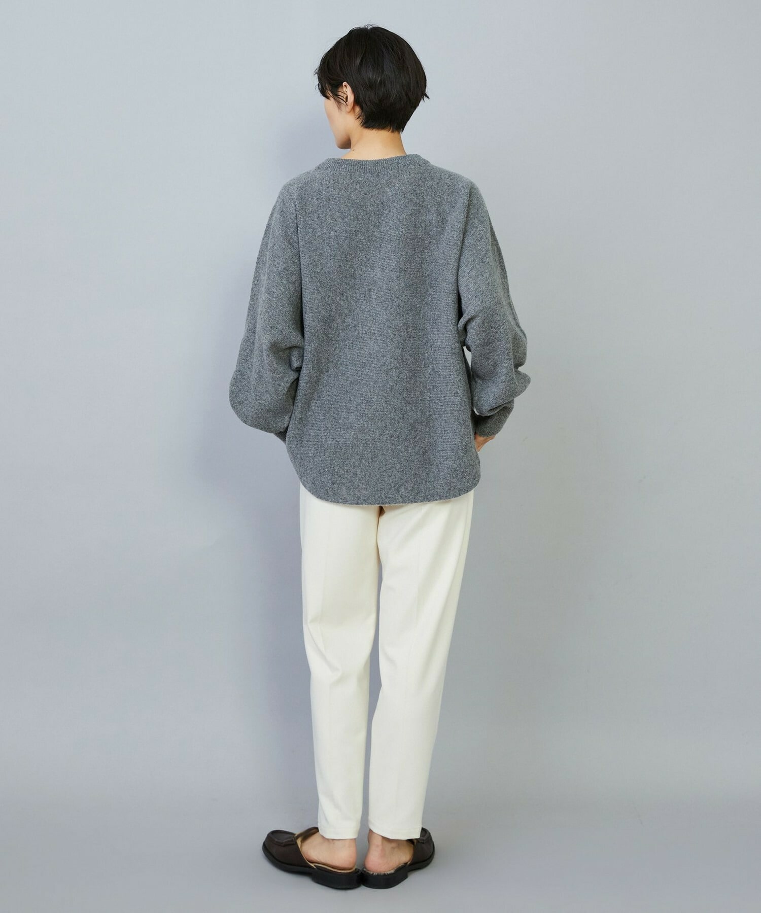 【MOGA】クーマラムラウンドネックニット 詳細画像 グレー 7
