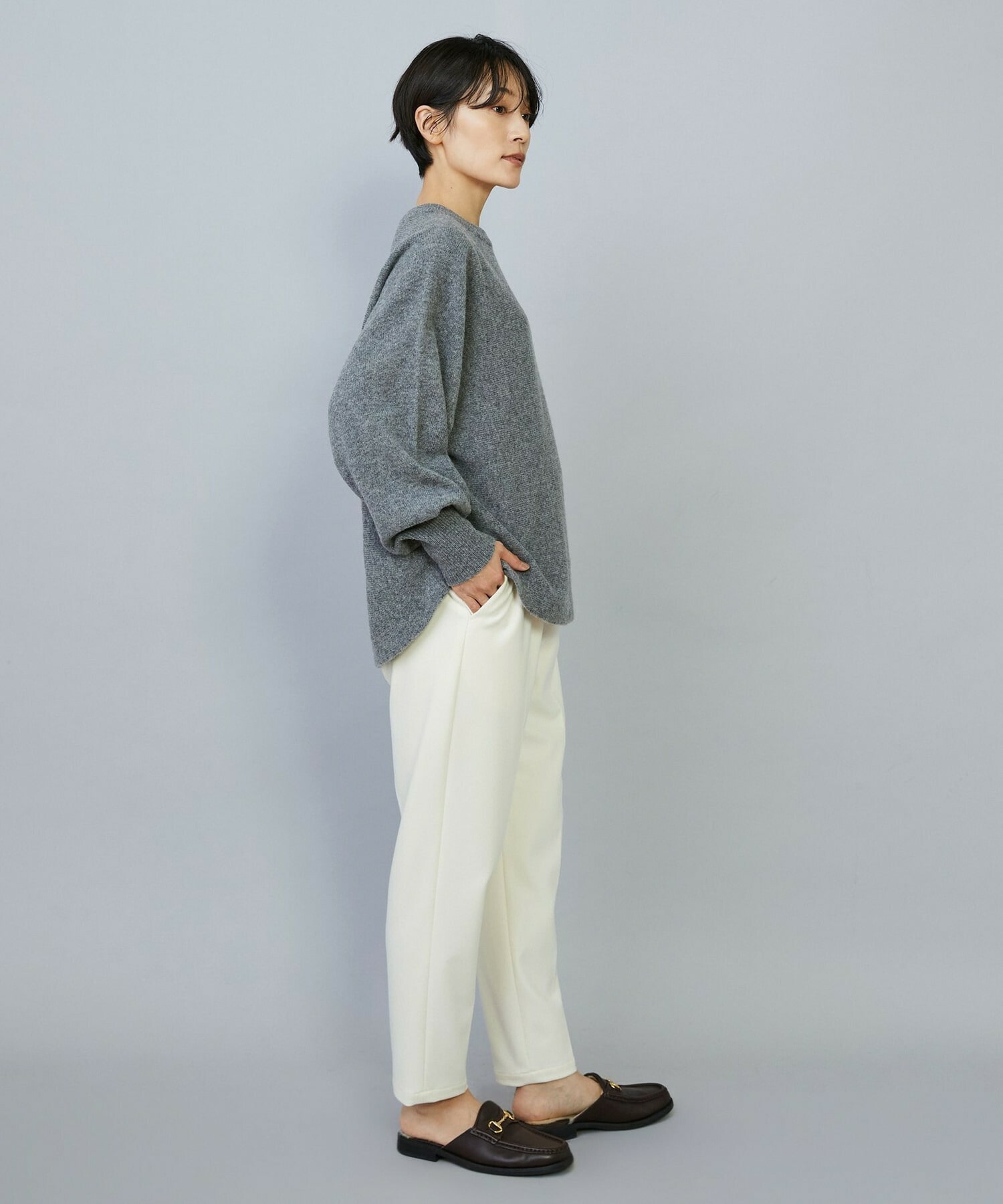 【MOGA】クーマラムラウンドネックニット 詳細画像 グレー 8