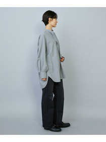 【MOGA】【Lサイズ】トロストレッチバンドカラーブラウス 詳細画像 ネイビー 13